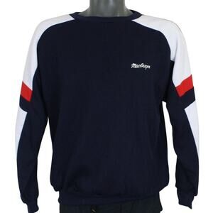 NWT Vintage 80s MacGregor Colorblock Navy Crewneck Sweatshirt Mens XL